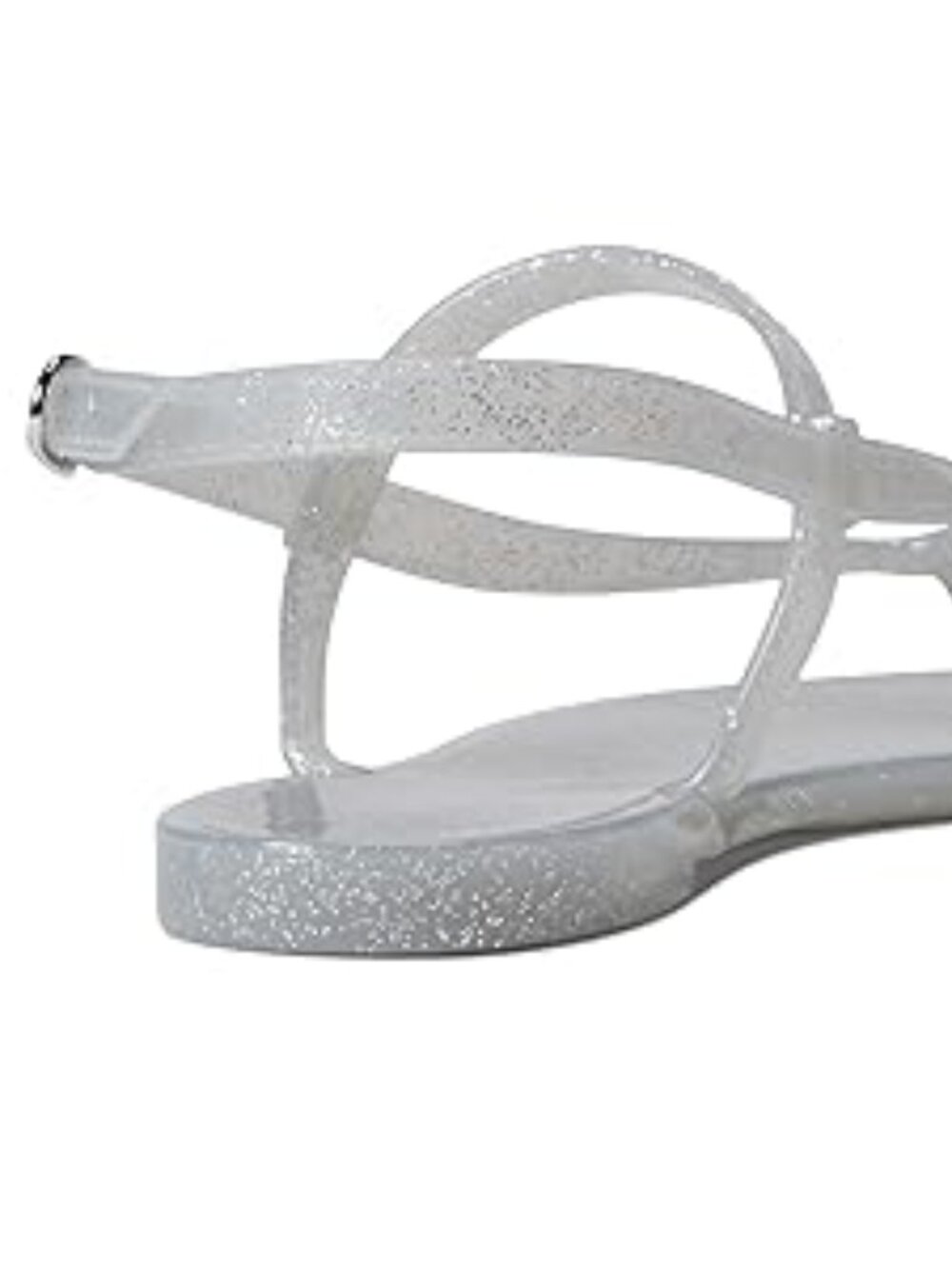 Stuart Weitzman Silver Glitter Summer Jelly Sandal Size 10 - Picture 4 of 6